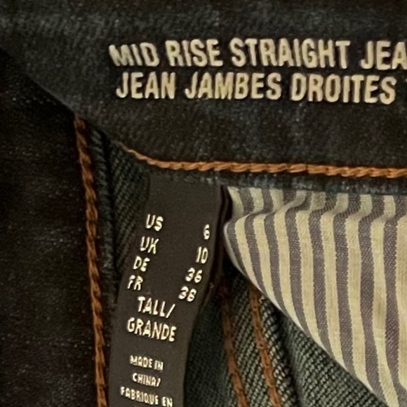 New - Lands End straight leg jeans. Size 6 tall - Picture 5 of 6